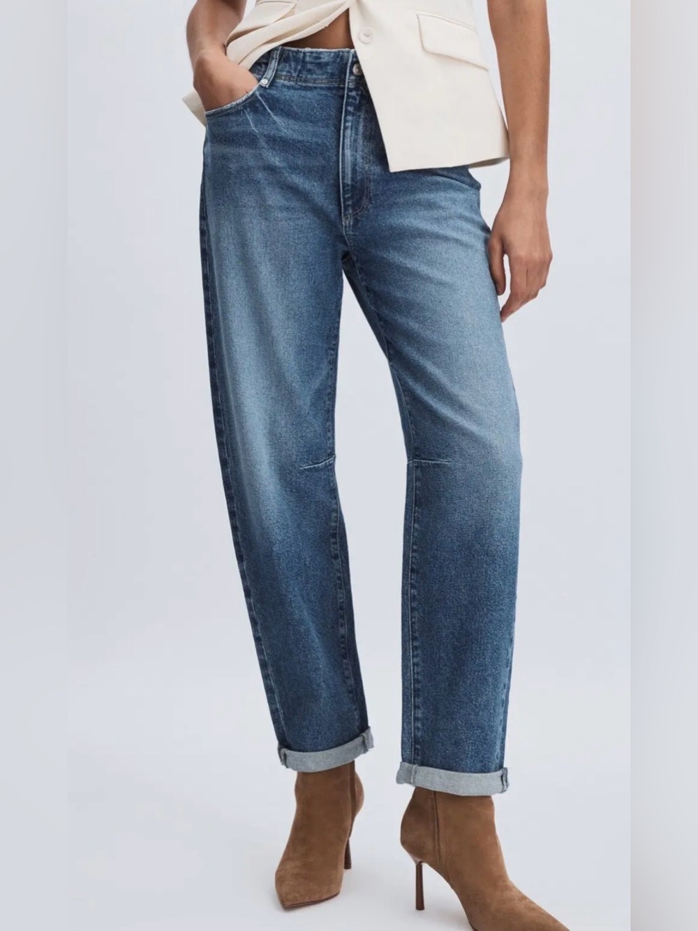 PAIGE • Alexis barrel jeans in ryland wash - size 26 high rise